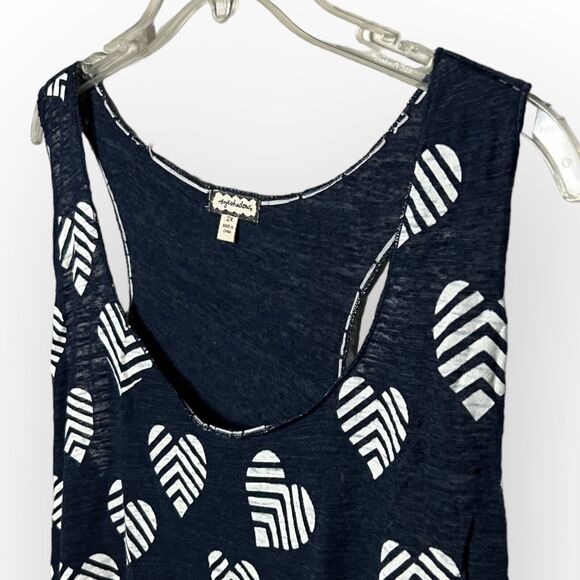 Eyeshadow Navy Blue Slubknit Swing Tank Top with White Hearts Size 2X NWOT - Picture 5 of 14